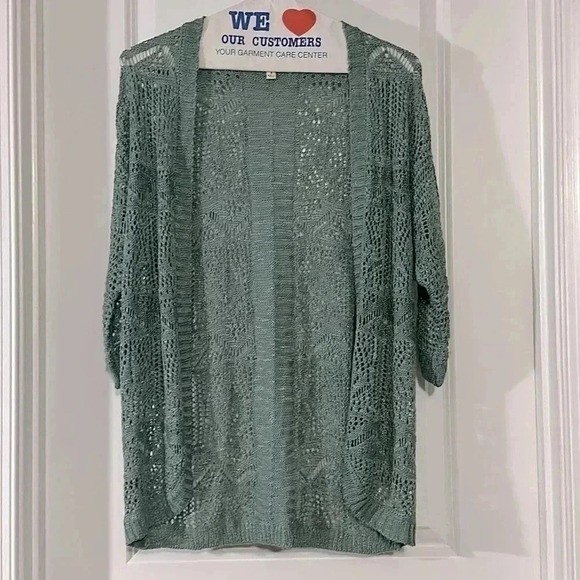 PINK REPUBLIC Women’s Small Coastal Chic Green Cardigan - Picture 1 of 8